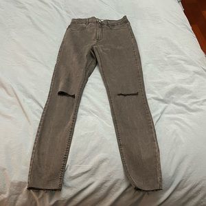 Zara black Ripped skinny jeans